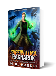 Supervillain Ragnarok paperback 3D mockup.