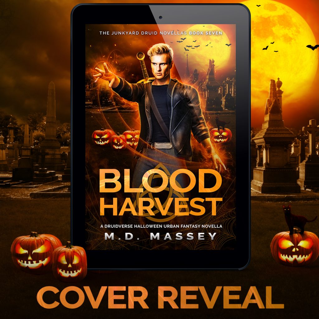 Blood Harvest Halloween urban fantasy novella cover reveal image.