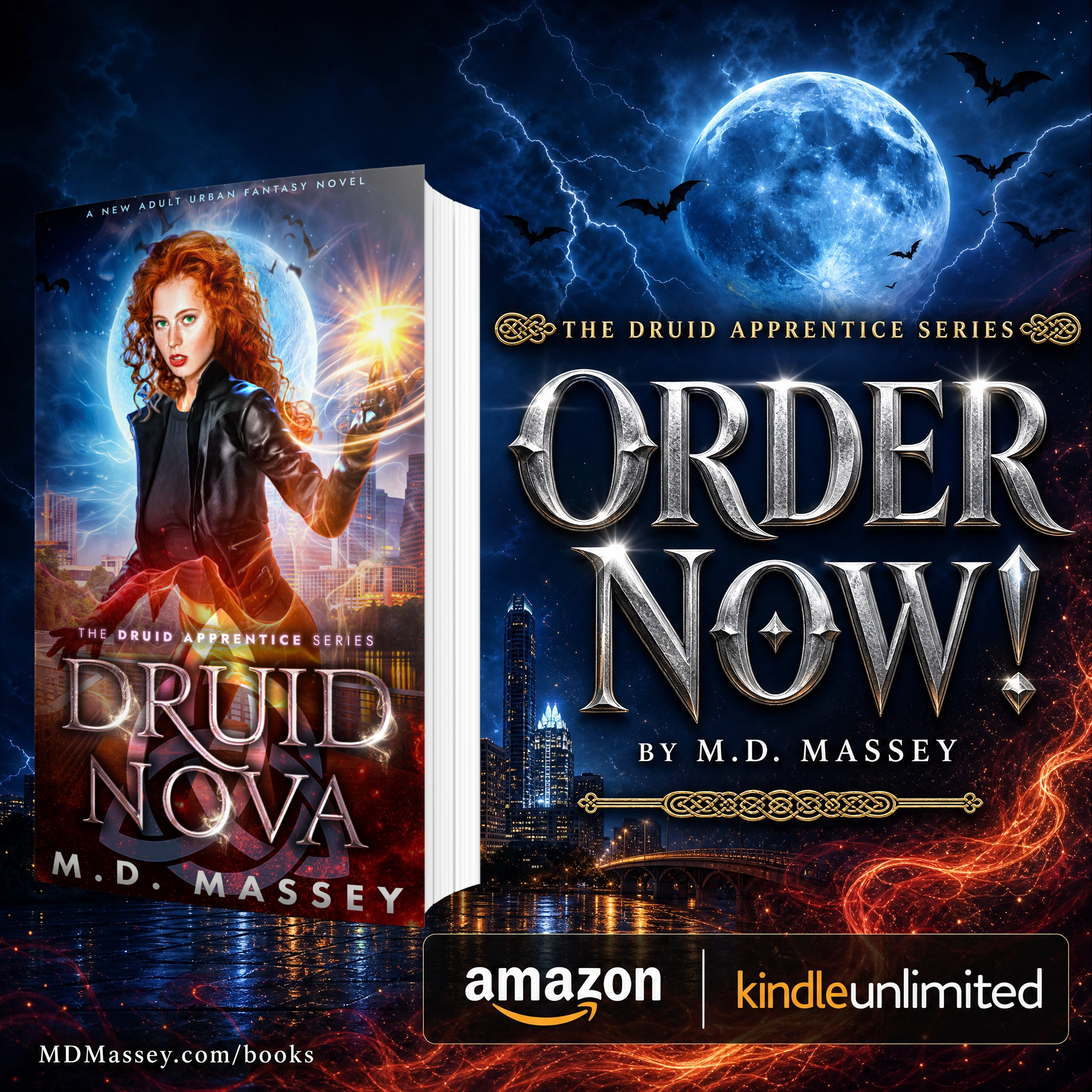 Druid Nova a new adult urban fantasy novel order now promo image