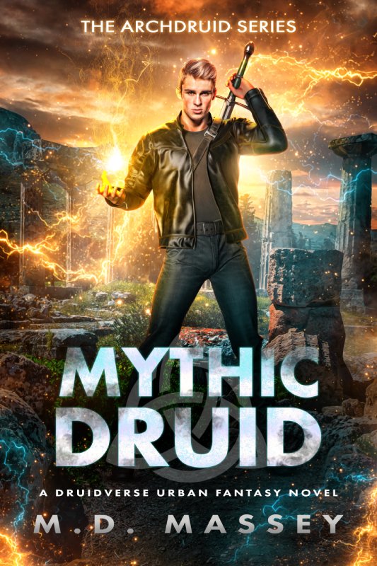 urban fantasy novel cover for Mythic Druid